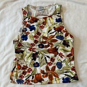 Kortni Jeane Small Floral Open Back Tankini Swim Top ~ Modest Tropical